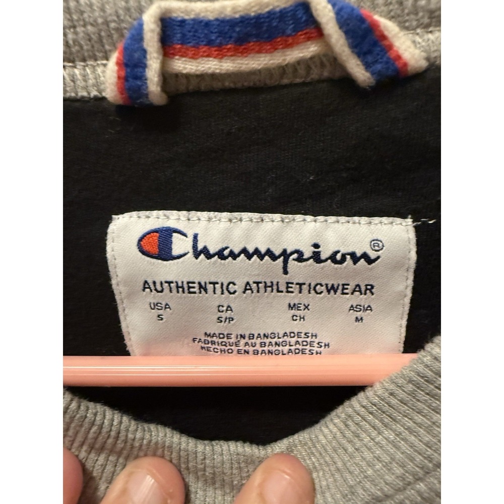 Champion Men's Small Sweatshirt Heather Gray Camo Logo Pullover Casual Active - Picture 6 of 11